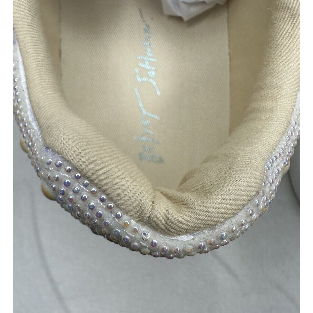 Betsy Johnson SIDNY all-over Pearl Platform Sneakers Ivory Size 11 Bridal - Picture 8 of 12